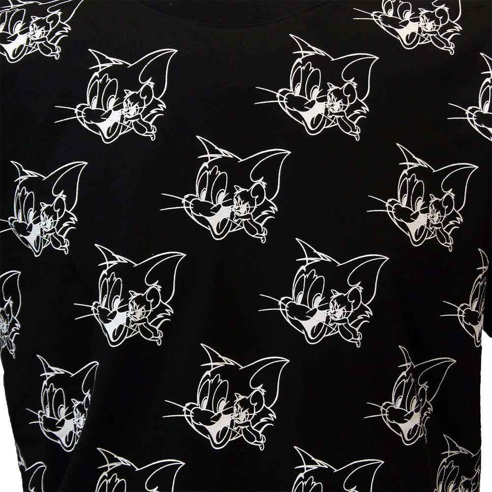 Tom and Jerry Tom and Jerry Happy Face T-Shirt Zwart - Officiële Merchandise Tom and Jerry Tom and Jerry Happy Face T-Shirt Zwart - Officiële Merchandise