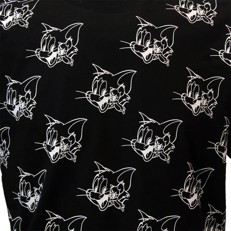 Tom and Jerry Tom and Jerry Happy Face T-Shirt Zwart - Officiële Merchandise Tom and Jerry Tom and Jerry Happy Face T-Shirt Zwart - Officiële Merchandise