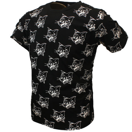 Tom and Jerry Tom and Jerry Happy Face T-Shirt Zwart - Officiële Merchandise Tom and Jerry Tom and Jerry Happy Face T-Shirt Zwart - Officiële Merchandise