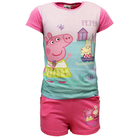 Peppa Pig Summer Set Pajama Set Dark Pink - Official Merchandise Peppa Pig Summer Set Pajama Set Dark Pink - Official Merchandise