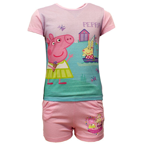 Peppa Pig Sommer-Set/Pyjama-Set Hellrosa – offizielles Merchandise Peppa Pig Sommer-Set/Pyjama-Set Hellrosa – offizielles Merchandise