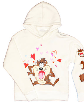 Looney Tunes Looney Tunes Taz Tasmanian Devil Love Hearts Damen Kapuzenpullover Looney Tunes Looney Tunes Taz Tasmanian Devil Love Hearts Damen Kapuzenpullover