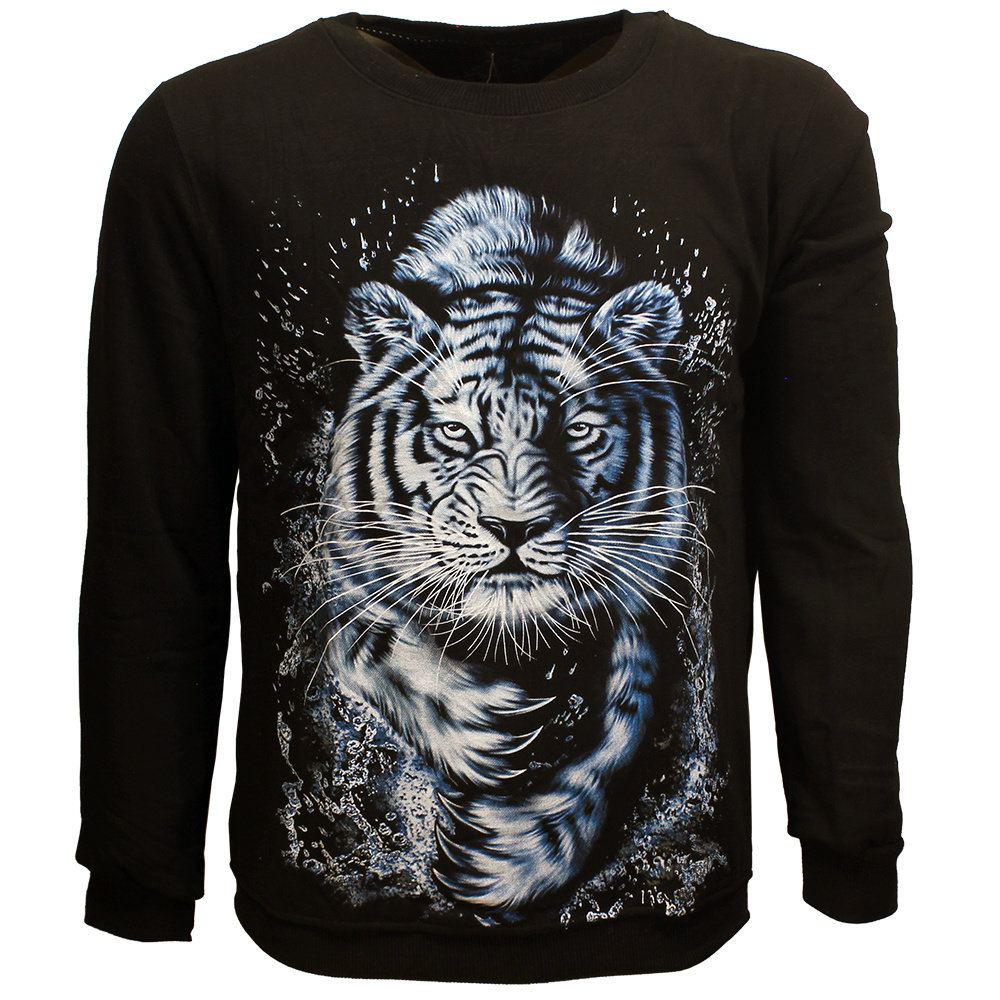 Popmerch Originals White Tiger Sweater With Lining - Original Design Popmerch Originals White Tiger Sweater With Lining - Original Design