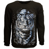 Popmerch Originals Witte Tijger Sweater Trui met Voering Popmerch Originals Witte Tijger Sweater Trui met Voering