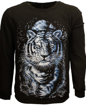 Popmerch Originals Witte Tijger Sweater Trui met Voering Popmerch Originals Witte Tijger Sweater Trui met Voering