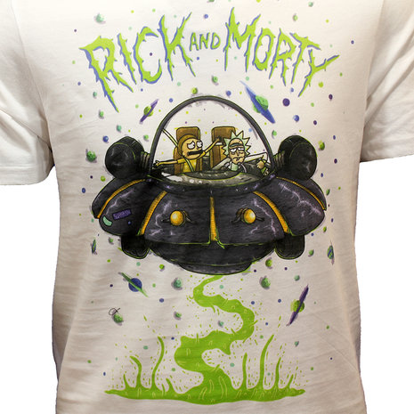 Rick and Morty Rick and Morty Spaceship T-Shirt Wit - Officiële Merchandise Rick and Morty Rick and Morty Spaceship T-Shirt Wit - Officiële Merchandise
