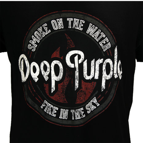 Band Merchandise Deep Purple Smoke Circle T-Shirt - Officiële Merchandise Band Merchandise Deep Purple Smoke Circle T-Shirt - Officiële Merchandise
