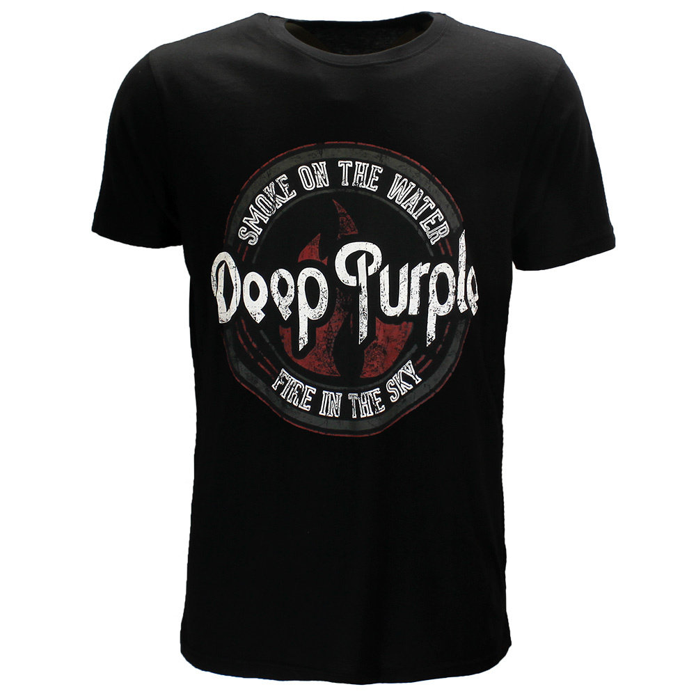 Band Merchandise Deep Purple Smoke Circle T-Shirt - Officiële Merchandise Band Merchandise Deep Purple Smoke Circle T-Shirt - Officiële Merchandise