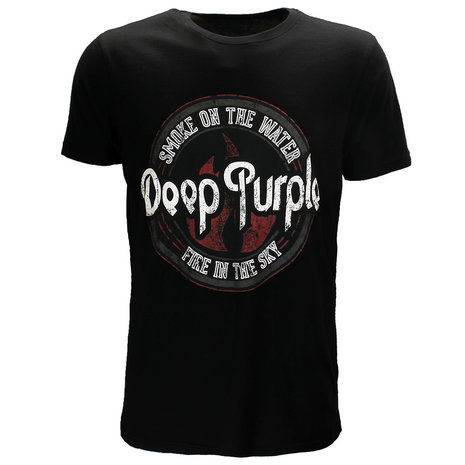 Band Merchandise Deep Purple Smoke Circle T-Shirt - Officiële Merchandise Band Merchandise Deep Purple Smoke Circle T-Shirt - Officiële Merchandise