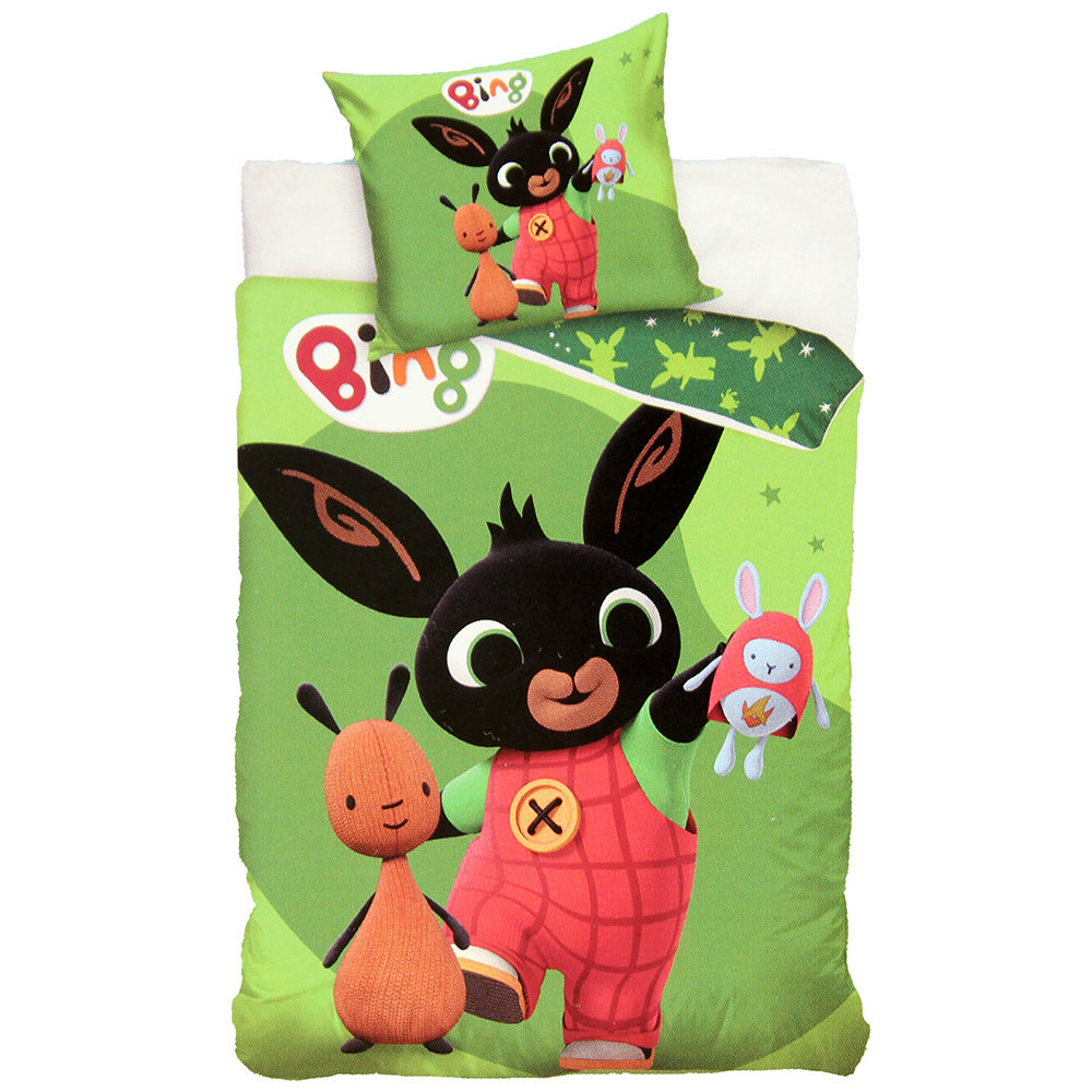 Bing Dekbedovertrek Eenpersoons 140 x 200 cm Groen - Officiele Mechanidse