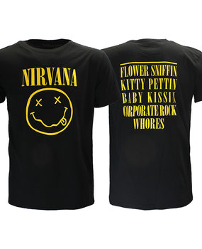 Band Merchandise Nirvana Flower Sniffin T-Shirt Band Merchandise Nirvana Flower Sniffin T-Shirt