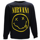Band Merchandise Nirvana Navy Blue Sweatshirt Band Merchandise Nirvana Navy Blue Sweatshirt
