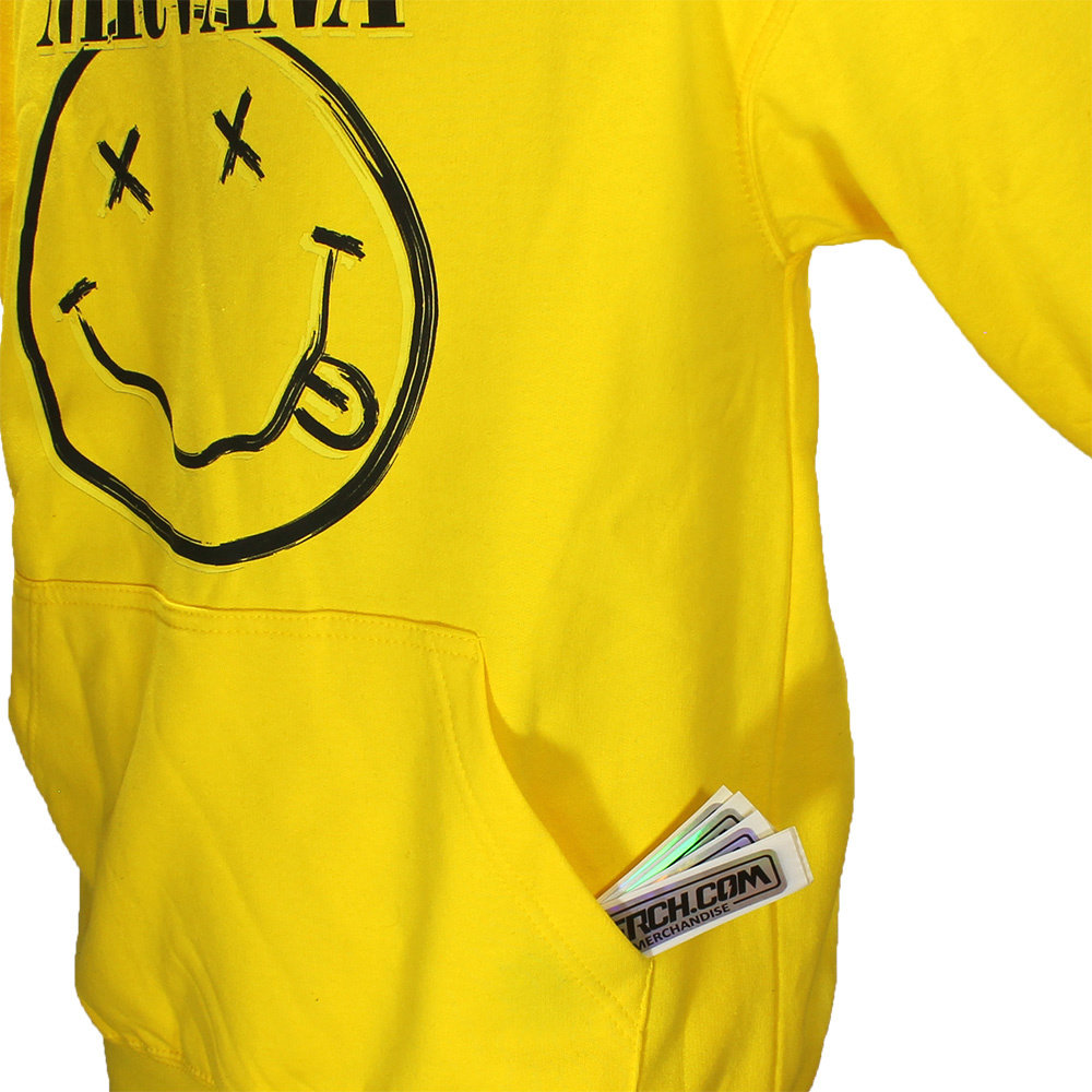 Band Merchandise Nirvana Smiley Hoodie Sweater Trui - Officiële Merchandise