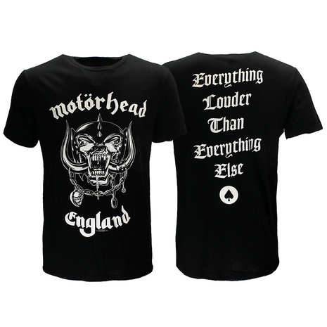 Band Merchandise Offizielles Band-T-Shirt von Motorhead England mit Rückenaufdruck – offizielles Merchandise Band Merchandise Offizielles Band-T-Shirt von Motorhead England mit Rückenaufdruck – offizielles Merchandise