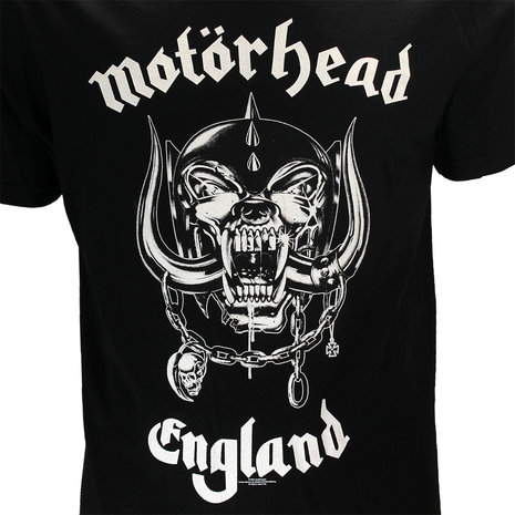 Band Merchandise Offizielles Band-T-Shirt von Motorhead England mit Rückenaufdruck – offizielles Merchandise Band Merchandise Offizielles Band-T-Shirt von Motorhead England mit Rückenaufdruck – offizielles Merchandise