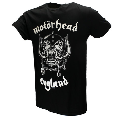 Band Merchandise Offizielles Band-T-Shirt von Motorhead England mit Rückenaufdruck – offizielles Merchandise Band Merchandise Offizielles Band-T-Shirt von Motorhead England mit Rückenaufdruck – offizielles Merchandise