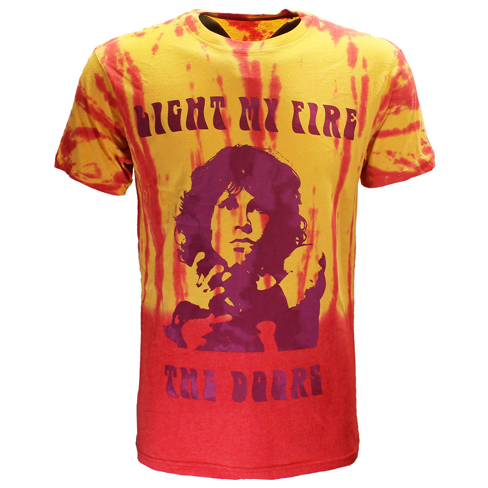 Band Merchandise The Doors Light My Fire Dip Dye T-Shirt - Official Merchandise Band Merchandise The Doors Light My Fire Dip Dye T-Shirt - Official Merchandise