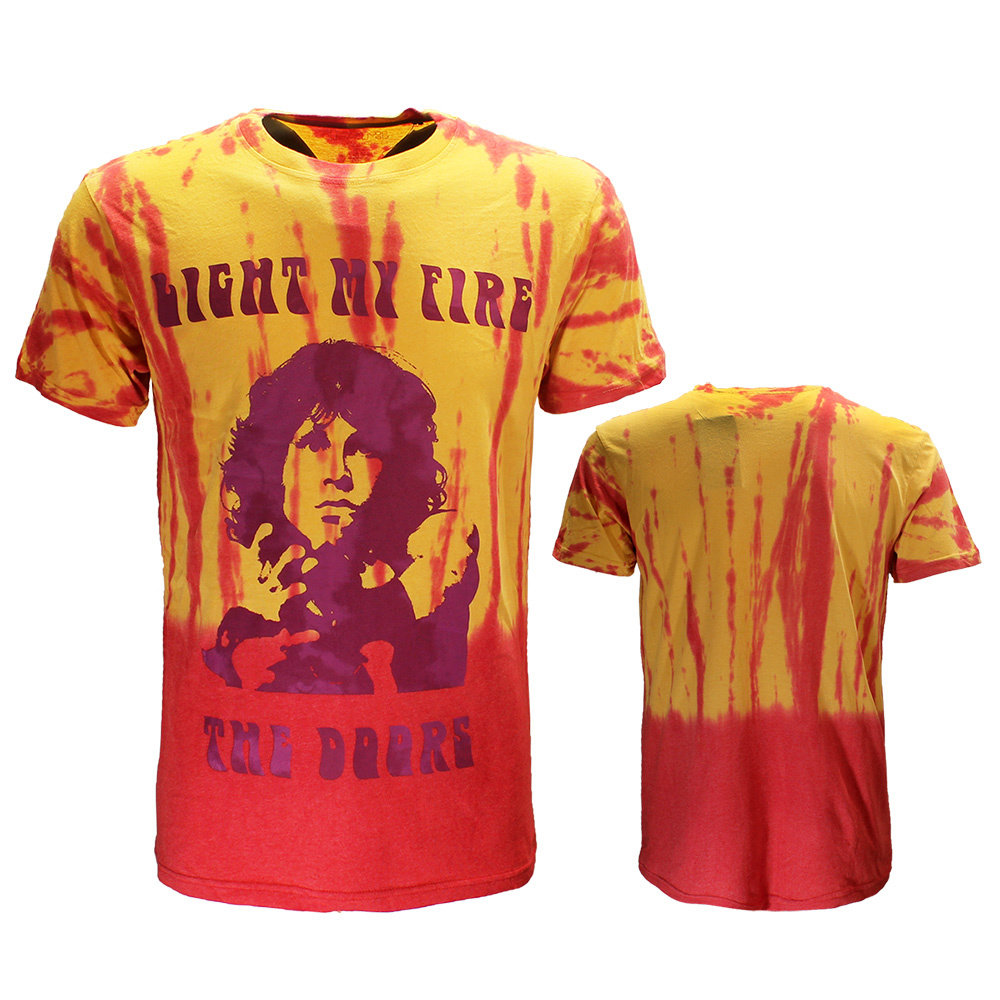 Band Merchandise The Doors Light My Fire Dip Dye T-Shirt - Official Merchandise Band Merchandise The Doors Light My Fire Dip Dye T-Shirt - Official Merchandise