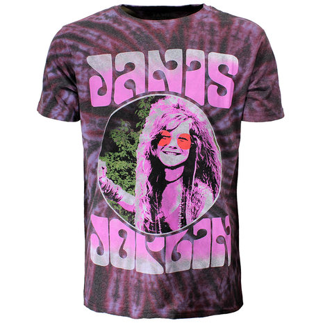 Band Merchandise Janis Joplin Pink Shades Dip Dye T-Shirt - Officiële Merchandise Band Merchandise Janis Joplin Pink Shades Dip Dye T-Shirt - Officiële Merchandise