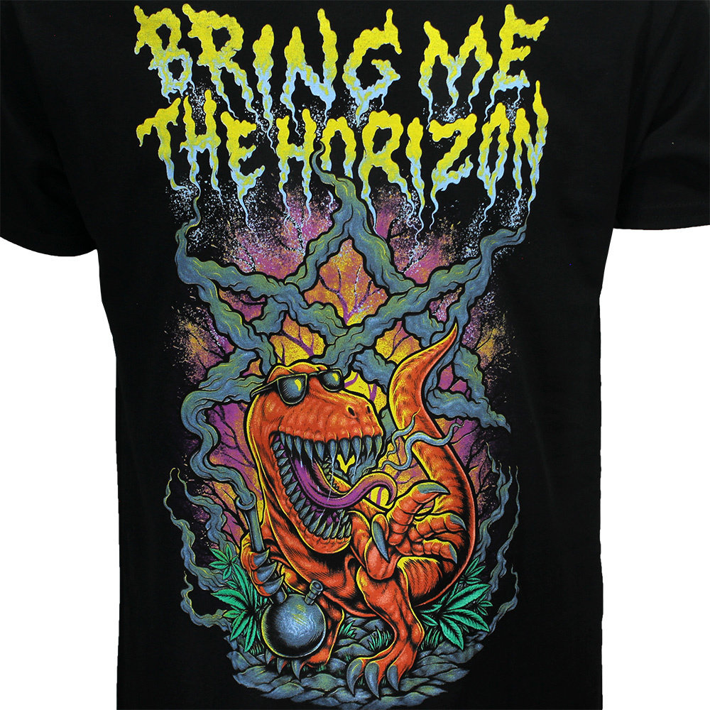 Band Merchandise Bring Me The Horizon Smoking Dinosaur T-Shirt - Officiële Merchandise Band Merchandise Bring Me The Horizon Smoking Dinosaur T-Shirt - Officiële Merchandise