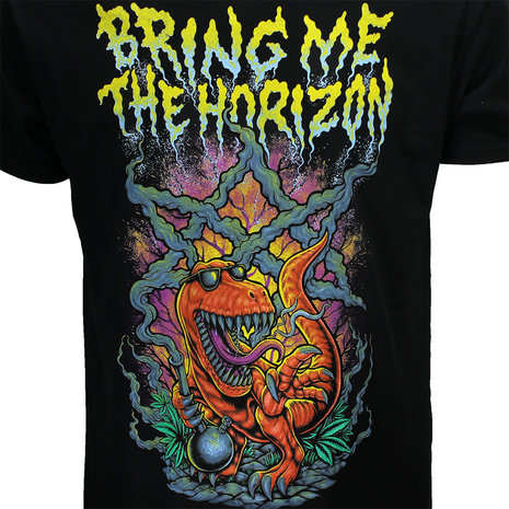 Band Merchandise Bring Me The Horizon Smoking Dinosaur T-Shirt - Officiële Merchandise Band Merchandise Bring Me The Horizon Smoking Dinosaur T-Shirt - Officiële Merchandise