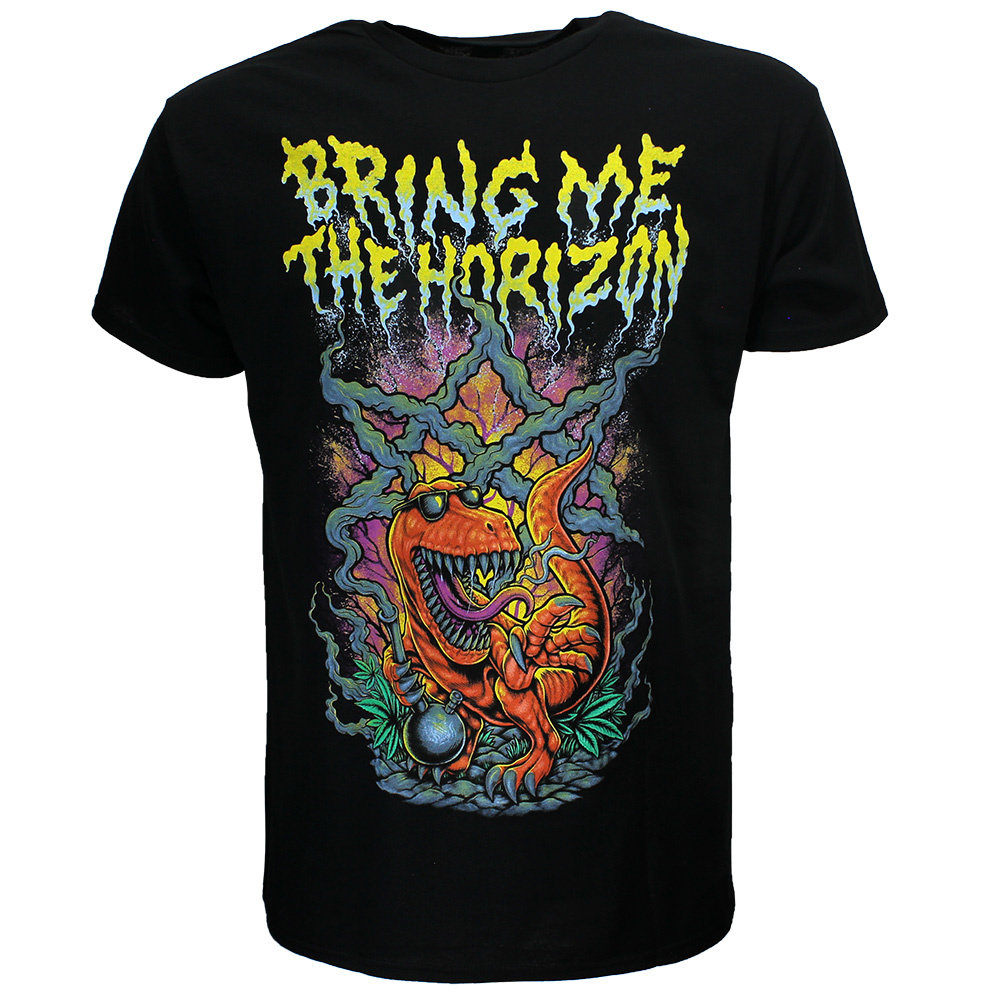 Band Merchandise Bring Me The Horizon Smoking Dinosaur T-Shirt - Officiële Merchandise Band Merchandise Bring Me The Horizon Smoking Dinosaur T-Shirt - Officiële Merchandise