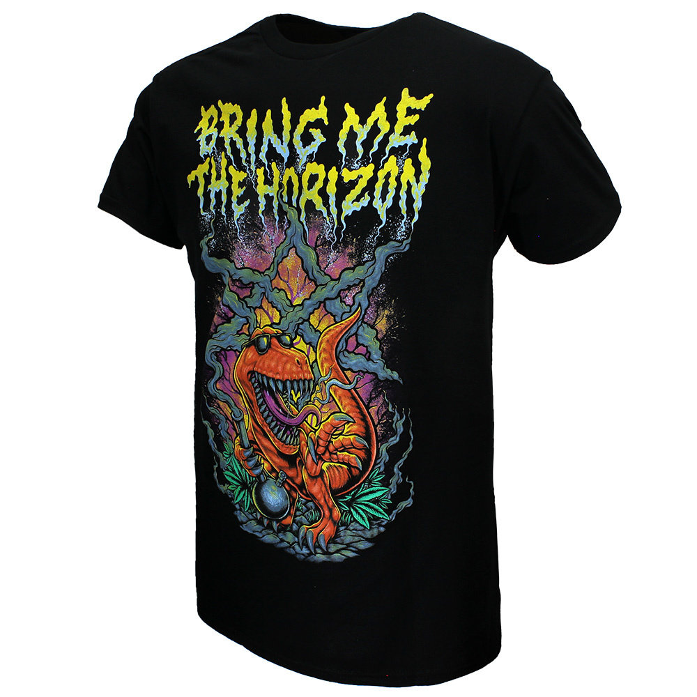 Band Merchandise Bring Me The Horizon Smoking Dinosaur T-Shirt - Officiële Merchandise Band Merchandise Bring Me The Horizon Smoking Dinosaur T-Shirt - Officiële Merchandise