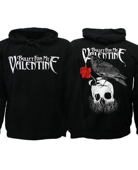 Band Merchandise Bullet For My Valentine Logo & Raven Hoodie Sweater Band Merchandise Bullet For My Valentine Logo & Raven Hoodie Sweater