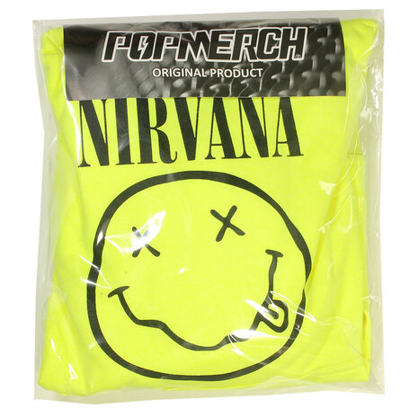 Band Merchandise Nirvana Neongelber Smiley-Hoodie-Pullover – offizielles Merchandise Band Merchandise Nirvana Neongelber Smiley-Hoodie-Pullover – offizielles Merchandise