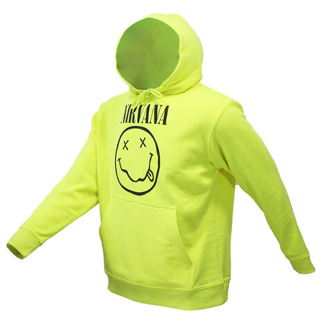 Band Merchandise Nirvana Neon Yellow Smiley Hoodie Sweater Sweater - Official Merchandise Band Merchandise Nirvana Neon Yellow Smiley Hoodie Sweater Sweater - Official Merchandise