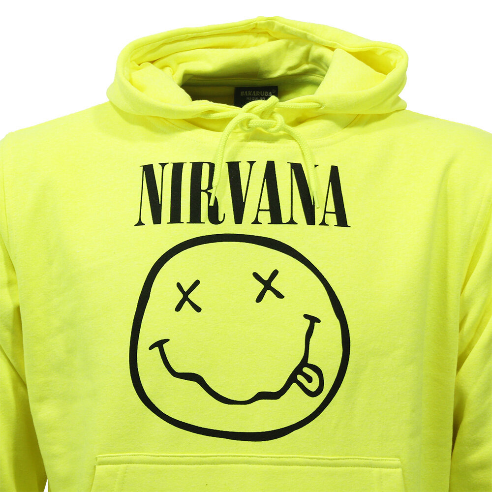 Band Merchandise Nirvana Neon Geel Smiley Hoodie Trui Sweater - Officiële Merchandise Band Merchandise Nirvana Neon Geel Smiley Hoodie Trui Sweater - Officiële Merchandise
