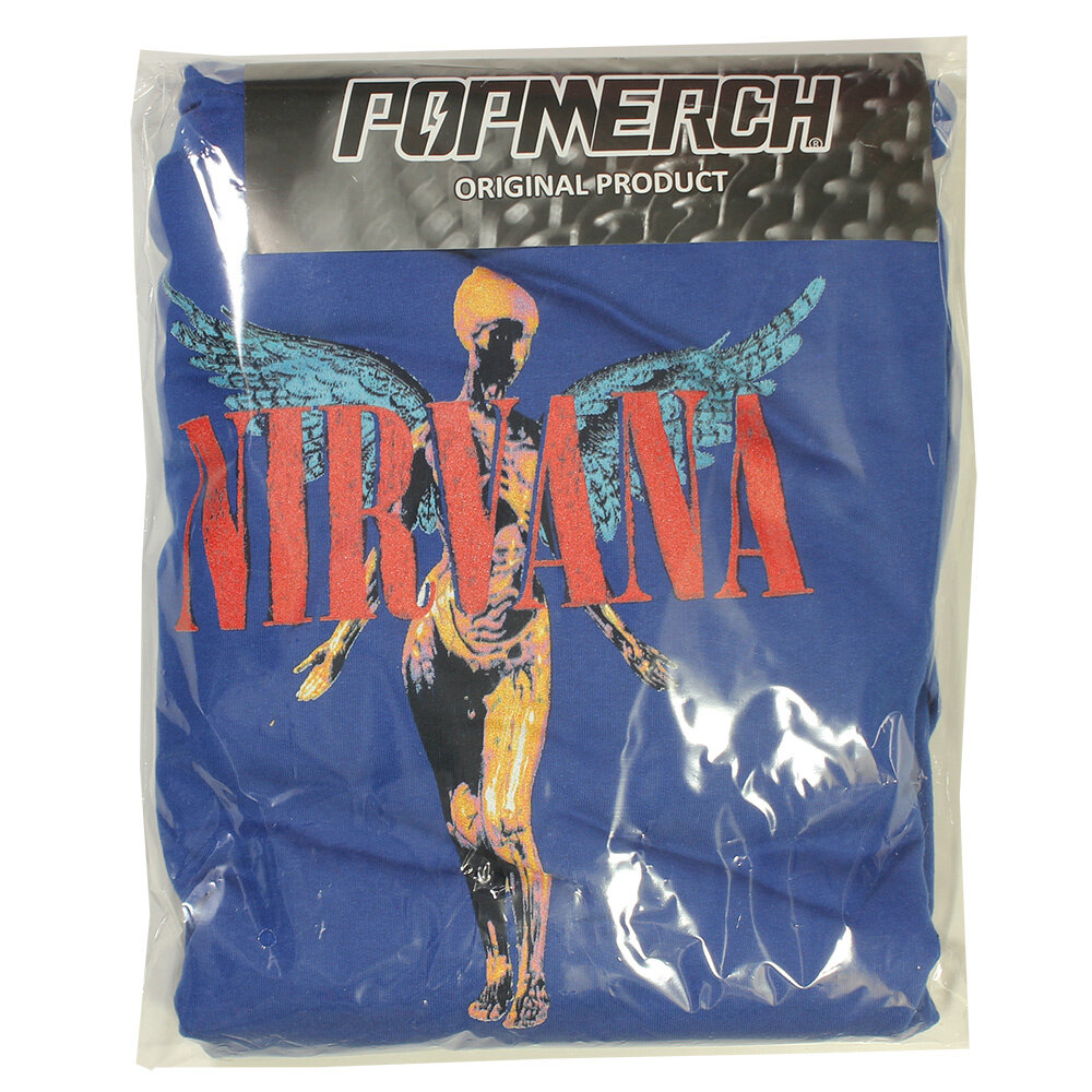 Band Merchandise Nirvana Angelic Band Hoodie Trui Blauw - Officiële Merchandise Band Merchandise Nirvana Angelic Band Hoodie Trui Blauw - Officiële Merchandise