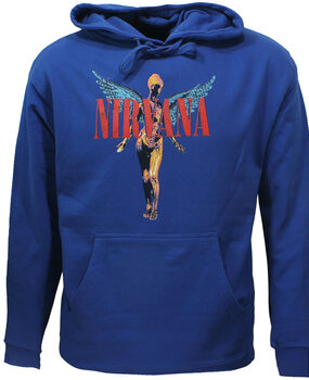 Band Merchandise Nirvana Angelic Band Kapuzenpullover Blau Band Merchandise Nirvana Angelic Band Kapuzenpullover Blau
