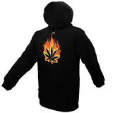 Popmerch Originals Brennender Cannabisblatt-Hoodie-Pullover