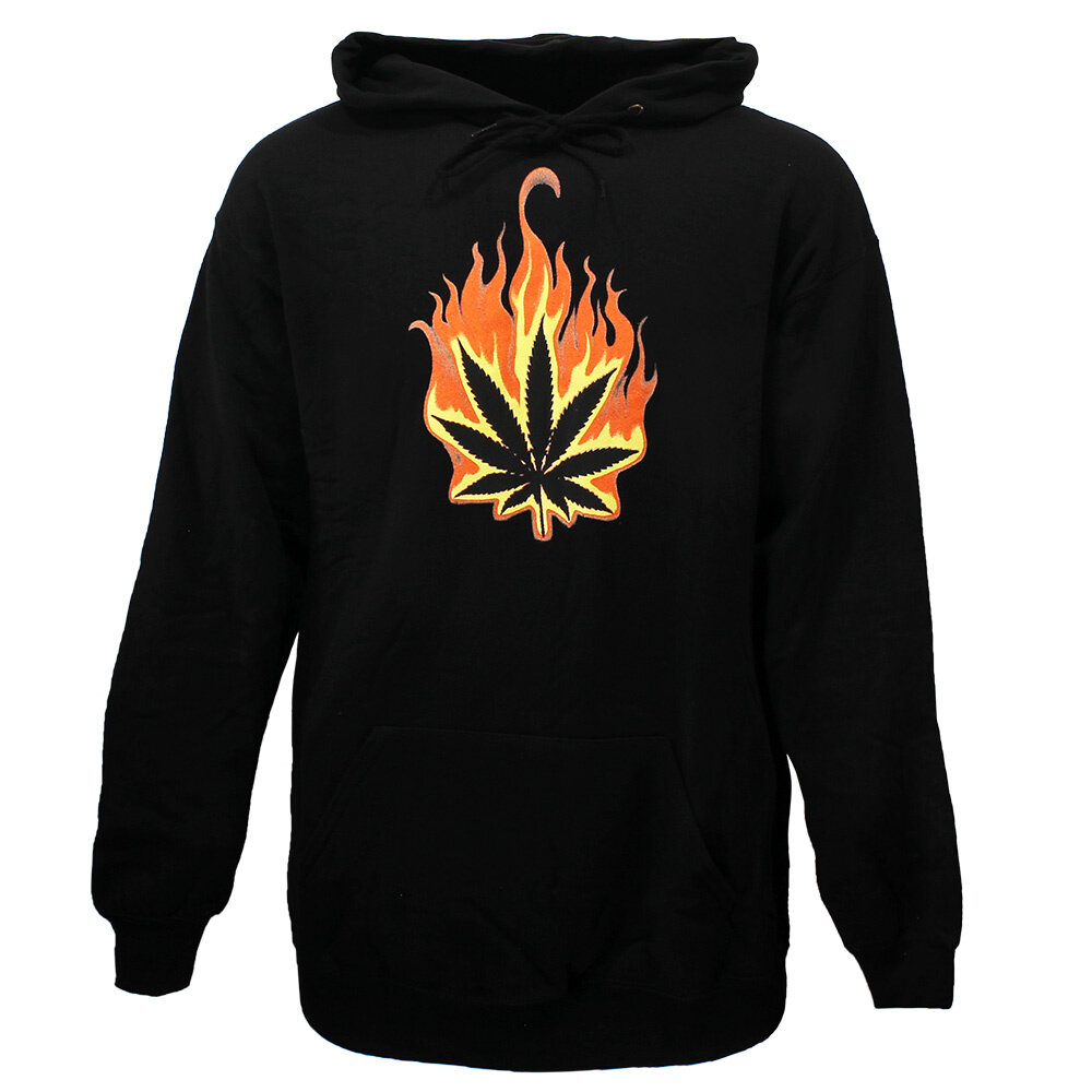 Popmerch Originals Brandend Wietblad Hoodie Trui - Origineel Design Popmerch Originals Brandend Wietblad Hoodie Trui - Origineel Design