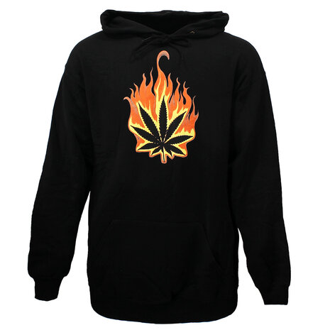 Popmerch Originals Brandend Wietblad Hoodie Trui - Origineel Design Popmerch Originals Brandend Wietblad Hoodie Trui - Origineel Design