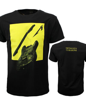 Band Merchandise Metallica 72 Season Broken Burnt Guitar T-Shirt Band Merchandise Metallica 72 Season Broken Burnt Guitar T-Shirt