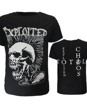 Band Merchandise Das ausgebeutete Mohikaner-Schädel-T-Shirt Band Merchandise Das ausgebeutete Mohikaner-Schädel-T-Shirt