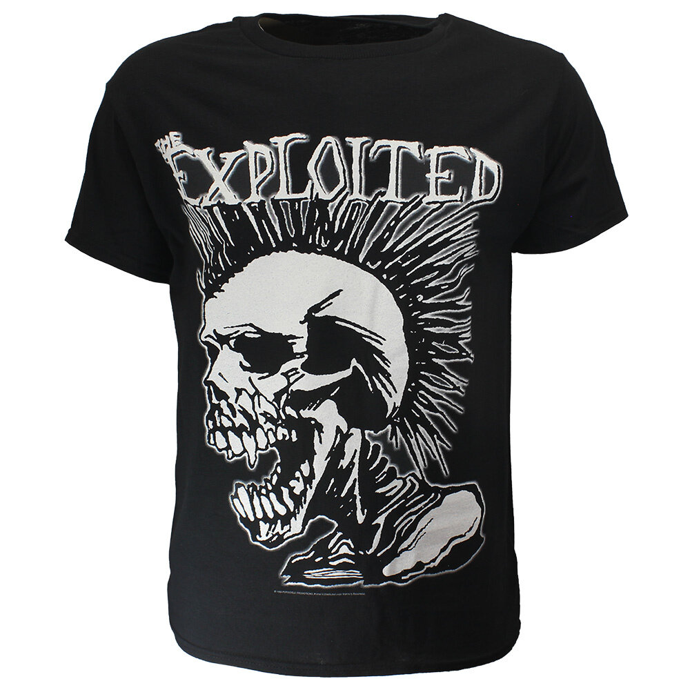 Band Merchandise The Exploited Mohican Skull T-Shirt - Officiële Merchandise Band Merchandise The Exploited Mohican Skull T-Shirt - Officiële Merchandise