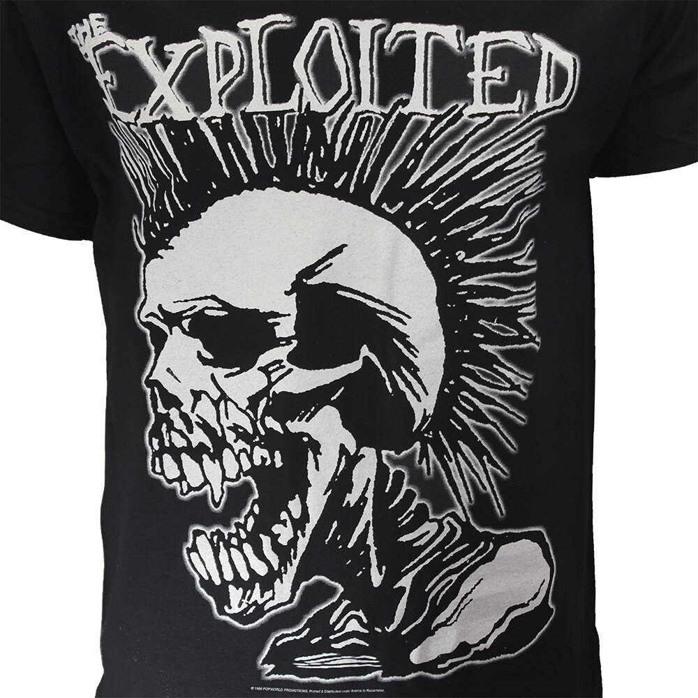 Band Merchandise Das ausgebeutete Mohican-Schädel-T-Shirt – offizielles Merchandise Band Merchandise Das ausgebeutete Mohican-Schädel-T-Shirt – offizielles Merchandise