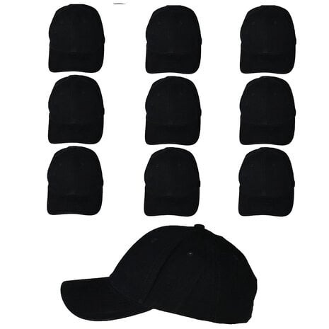 Basics Basic Plain Black  Cap 10 pieces Basics Basic Plain Black  Cap 10 pieces