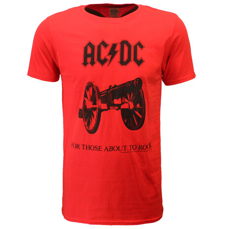 Band Merchandise ACDC For Those About To Rock Rood T-Shirt - Officiële Merchandise
