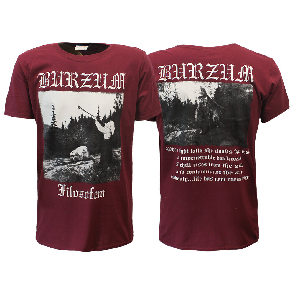Band Merchandise Burzum Filosofem Burgunderrotes T-Shirt – offizielles Produkt Band Merchandise Burzum Filosofem Burgunderrotes T-Shirt – offizielles Produkt