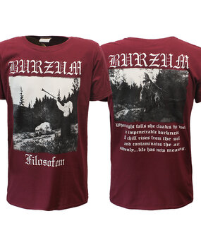 Band Merchandise Burzum Filosofem Burgundy Red T-Shirt Band Merchandise Burzum Filosofem Burgundy Red T-Shirt