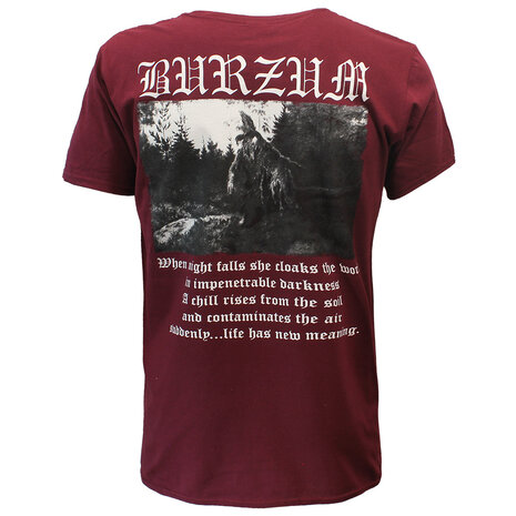 Band Merchandise Burzum Filosofem Burgundy Red T-Shirt - Officiële Merchandise Band Merchandise Burzum Filosofem Burgundy Red T-Shirt - Officiële Merchandise