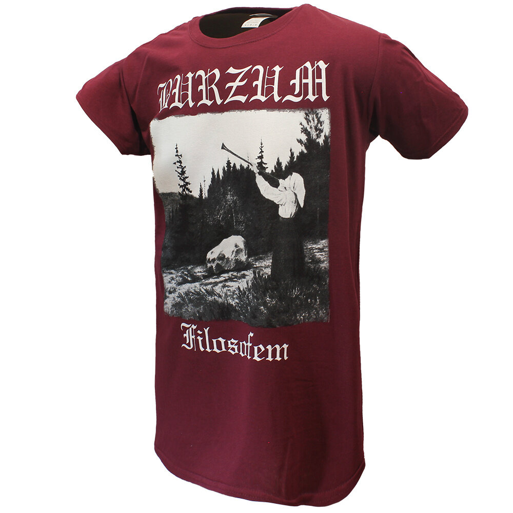 Band Merchandise Burzum Filosofem Burgunderrotes T-Shirt – offizielles Produkt Band Merchandise Burzum Filosofem Burgunderrotes T-Shirt – offizielles Produkt