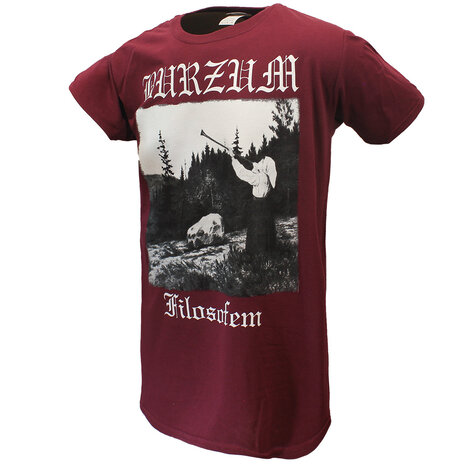 Band Merchandise Burzum Filosofem Burgunderrotes T-Shirt – offizielles Produkt Band Merchandise Burzum Filosofem Burgunderrotes T-Shirt – offizielles Produkt