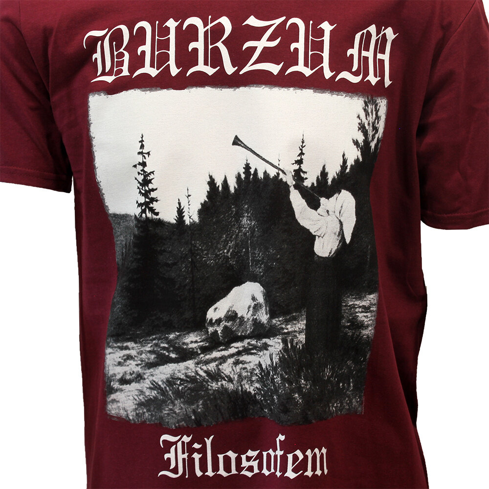 Band Merchandise Burzum Filosofem Burgunderrotes T-Shirt – offizielles Produkt Band Merchandise Burzum Filosofem Burgunderrotes T-Shirt – offizielles Produkt