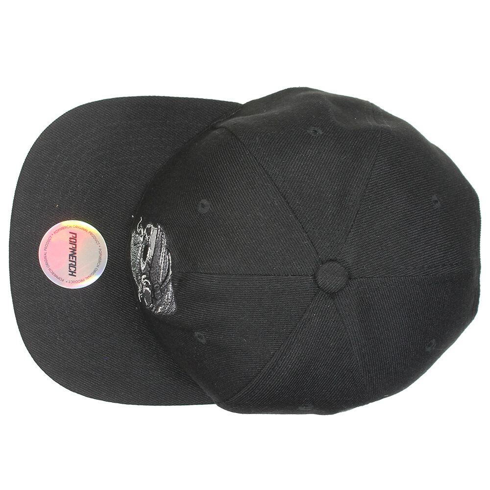 Popmerch Originals Biker-Totenkopf mit Bart und Kopfhörer, Snapback-Cap, originelles Design Popmerch Originals Biker-Totenkopf mit Bart und Kopfhörer, Snapback-Cap, originelles Design