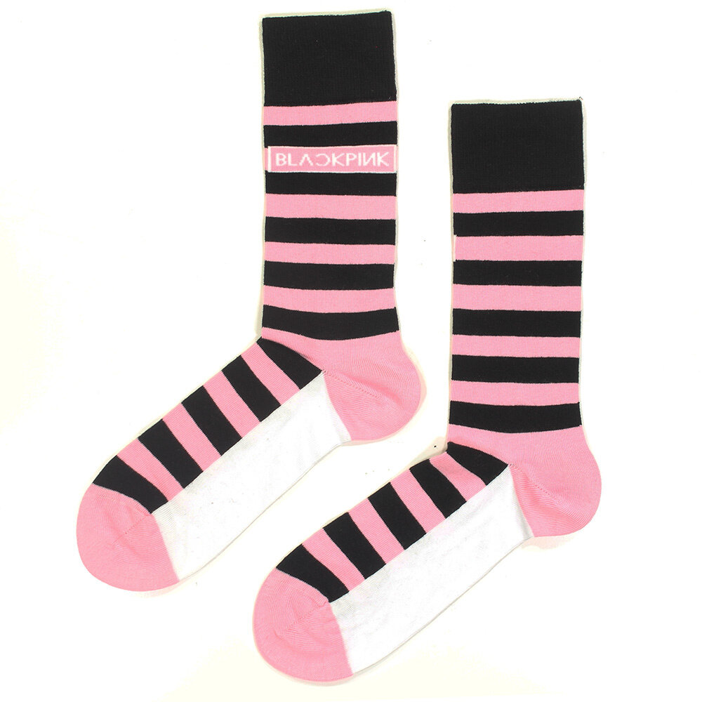 Band Merchandise Blackpink Sokken Zwart Gestreept - Officiële Merchandise Band Merchandise Blackpink Sokken Zwart Gestreept - Officiële Merchandise